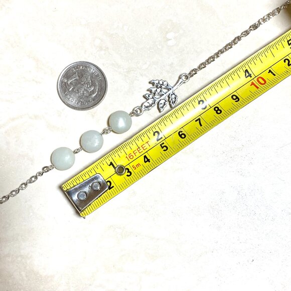 2/$20 Natural Serpentine Leaf Branch Necklace, Genuine Gemstone Stainless Chain - Picture 9 of 11